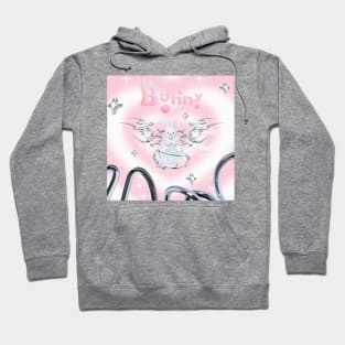 Cybercore Y2k Cute Pink Bunny Hoodie